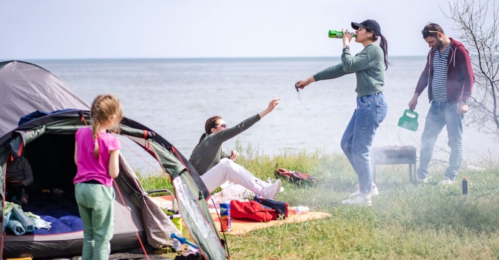 キャンプ初心者のファミリーに最適な基本キャンプギアセットの一例