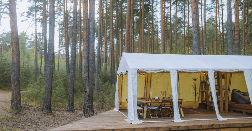 初心者でも安心できる設備が整ったキャンプ場の風景