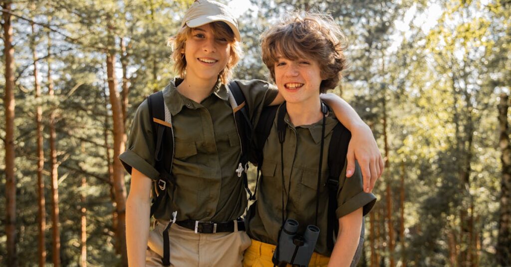 安心して自然を楽しむ初心者キャンパーの微笑み